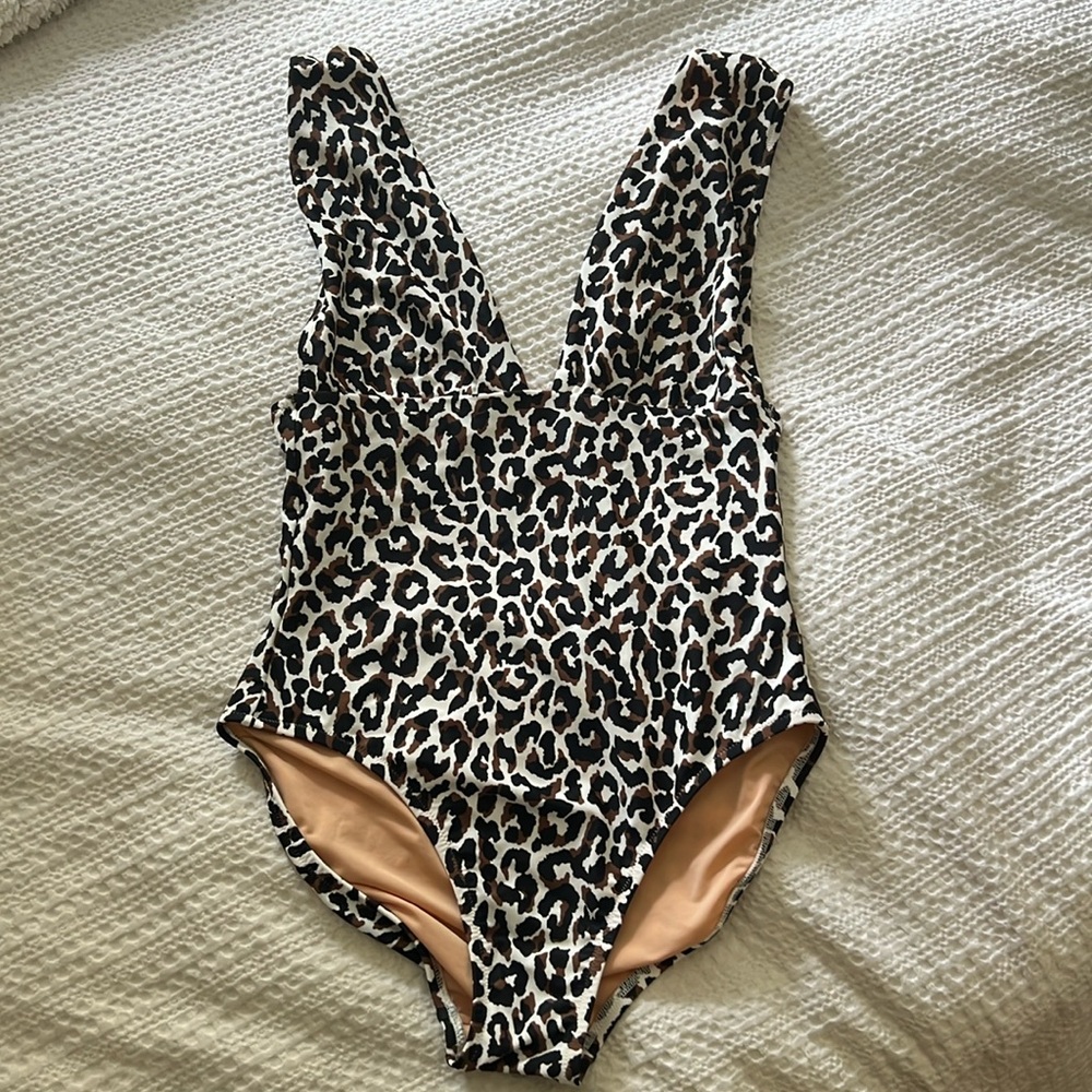 JCrew leopard print bathing suit, NWOT